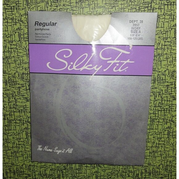 Vintage Silky Fit Ivory Nylon Pantyhose size A sissy tights retro pinup - Picture 5 of 7